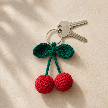 Double Cherry | Handmade Crochet Keychain