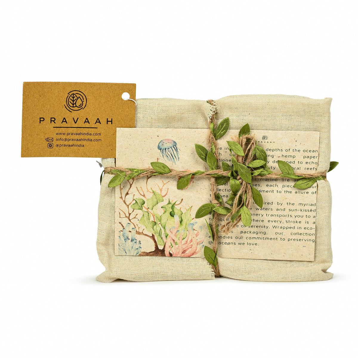 Samudra Hemp Paper Note Cards | Set of 5 Notecards and Envelopes