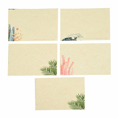 Samudra Hemp Paper Note Cards | Set of 5 Notecards and Envelopes