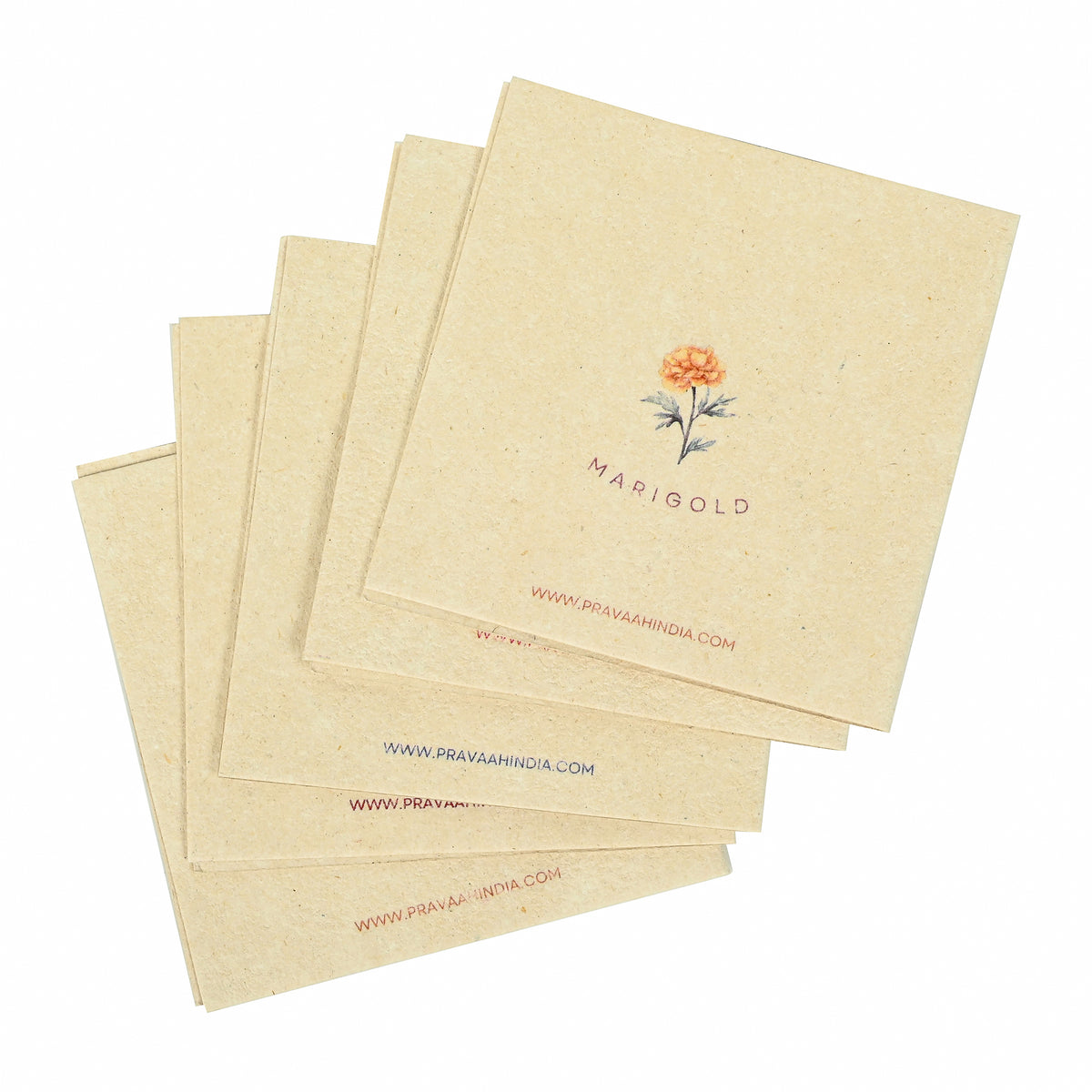 Pushp Hemp Paper Gift Cards | Set of 5 Cards and Envelopes
