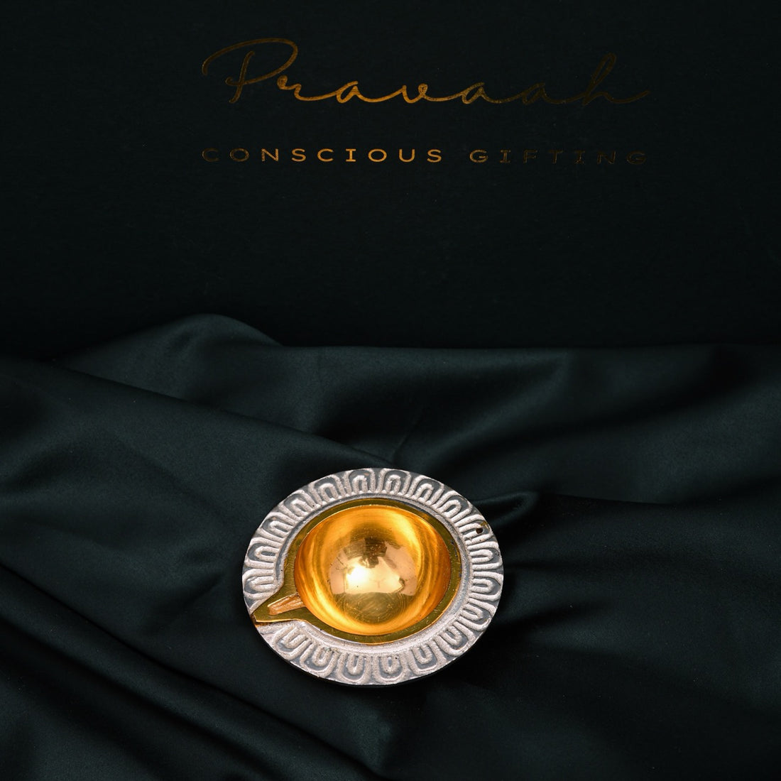 Pravaah Solid Brass Diya, Diwali essentials, available in sets