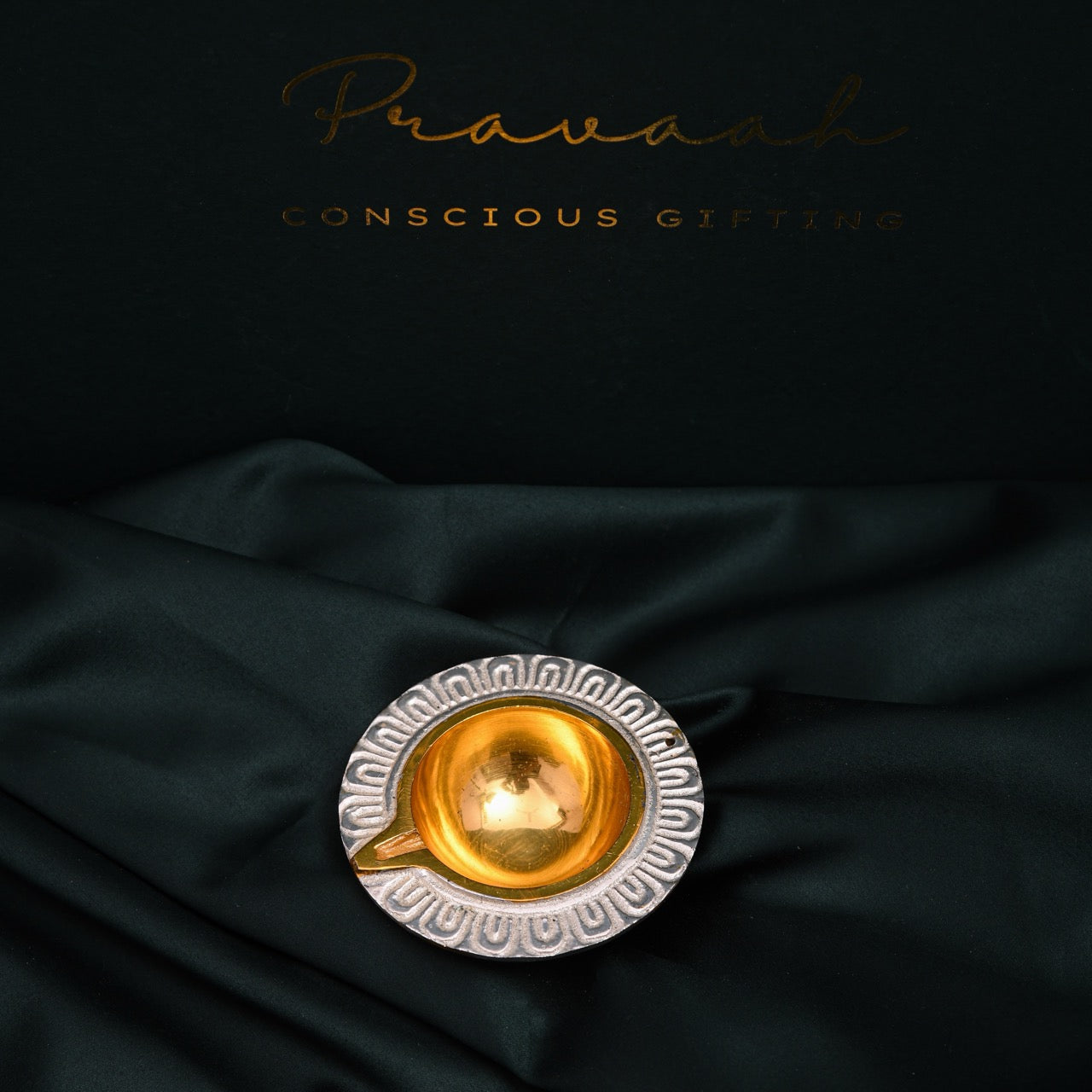 Pravaah Solid Brass Diya, Diwali essentials, available in sets