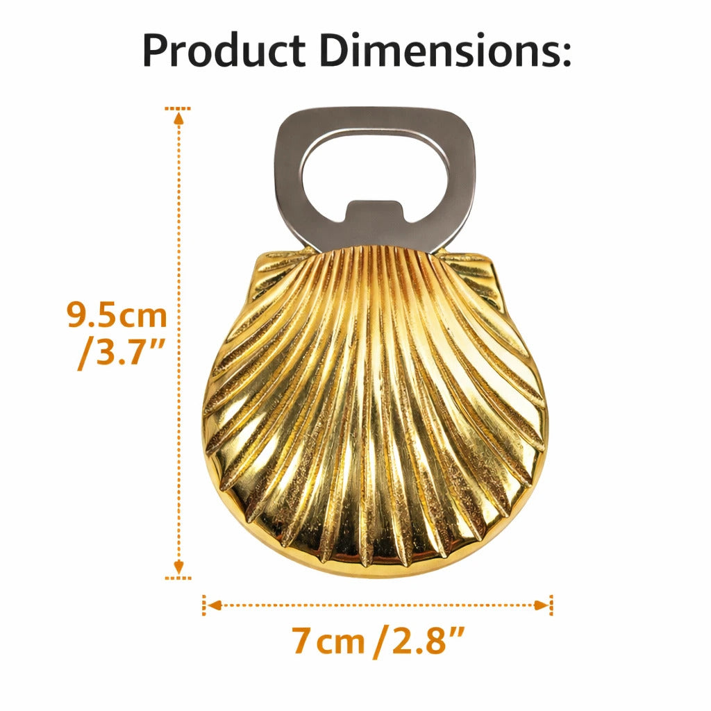 Seep (Shell) Brass Bottle Opener | Made in Solid Brass | Bar Accessories
