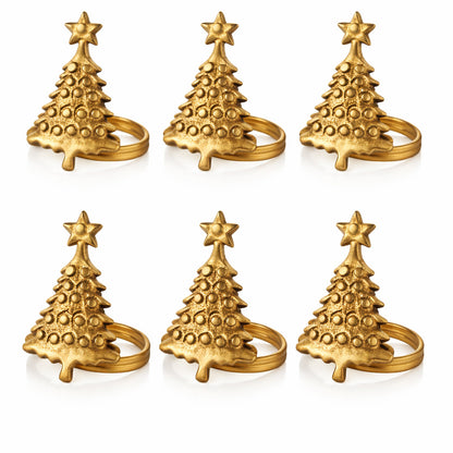 Sanobar Napkin Rings | Christmas Theme | Brass Table Decor | Handcrafted in Small Batches