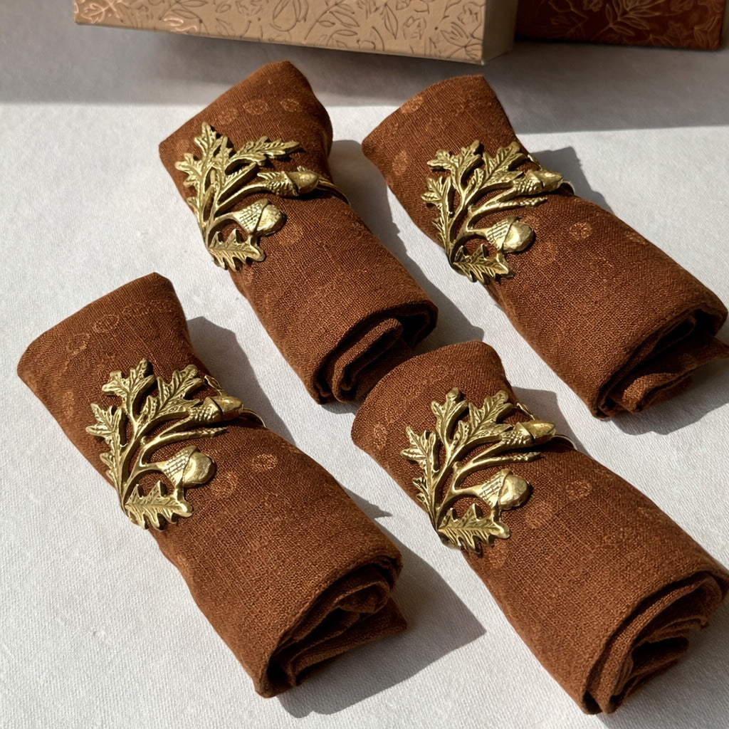 Flower Brass Napkin Rings | Lead Free | Table Decor | Gift Ready | Set of 2, 4 and 6