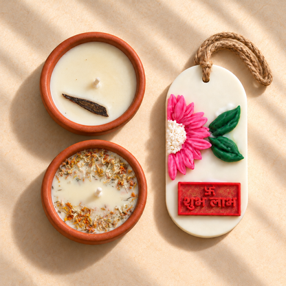 The Festive Fragrance | Terracotta Candles &amp; Air Freshener Gift Set