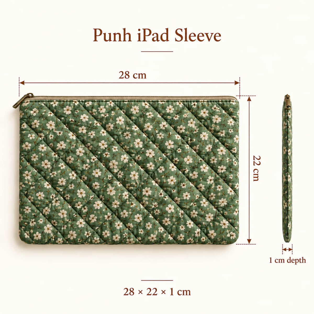 Quilted Cotton iPad Sleeve | Punh Pravaah