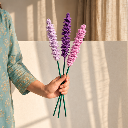 Lavender Flower Stem | Handmade Crochet Decor