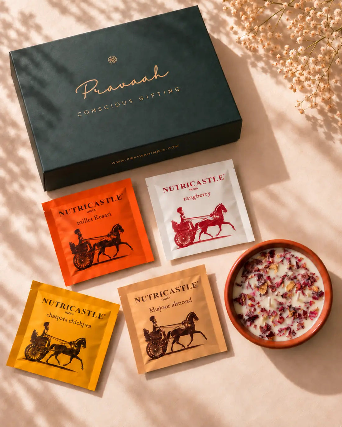 Food &amp; Fragrance Gift Box | Soy Candle &amp; Gourmet Bites Diwali Hamper