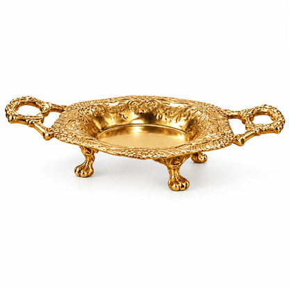 Alankaar Brass Trinket Tray | Flourish Multi-Use Tray Limited Edition | Gold Finish