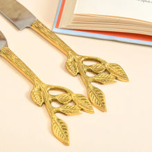 Load image into Gallery viewer, Patram Cheese and Serving Knives | Stainless Steel and Lead-Free Brass | Lead Design | Set of 4

