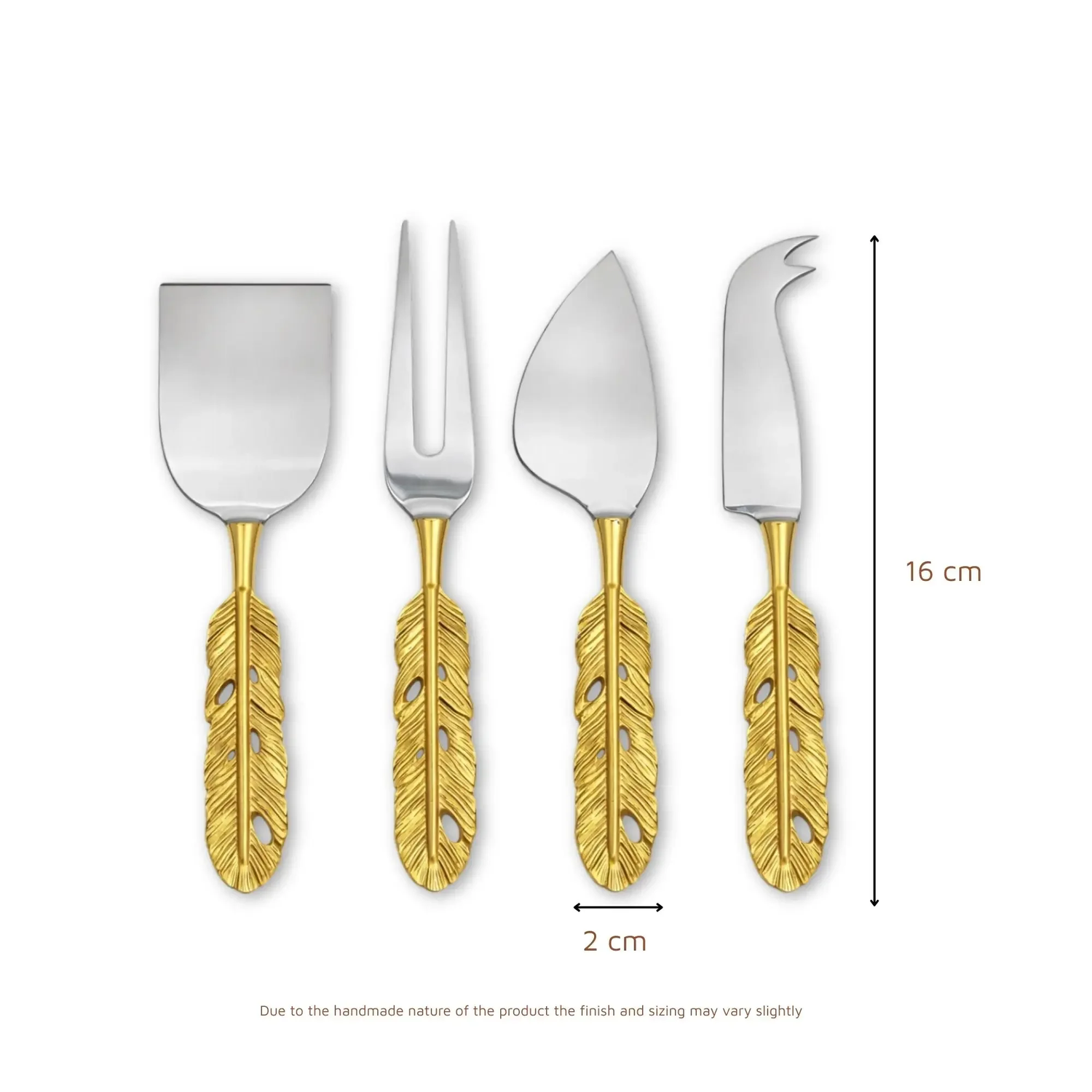 Punkh Cheese Knife Set | Stainless Steel with Brass Handle | Wedding Gift | Gift Ready