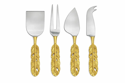 Punkh Cheese Knife Set | Stainless Steel with Brass Handle | Wedding Gift | Gift Ready