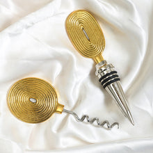 Load image into Gallery viewer, Ekaantrik Brass Wine Cork and Opener Set
