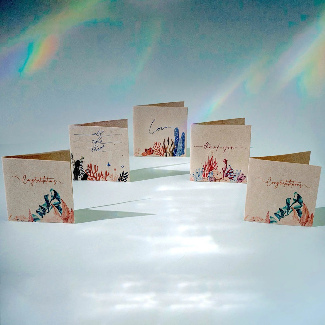 Samudra Hemp Paper Gift Cards | Set of 5 Cards and Envelopes