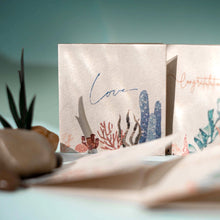 Load image into Gallery viewer, Samudra Hemp Paper Gift Cards | Set of 5 Cards and Envelopes
