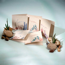 Load image into Gallery viewer, Samudra Hemp Paper Gift Cards | Set of 5 Cards and Envelopes
