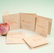 Load image into Gallery viewer, Pushp Hemp Paper Gift Cards | Set of 5 Cards and Envelopes
