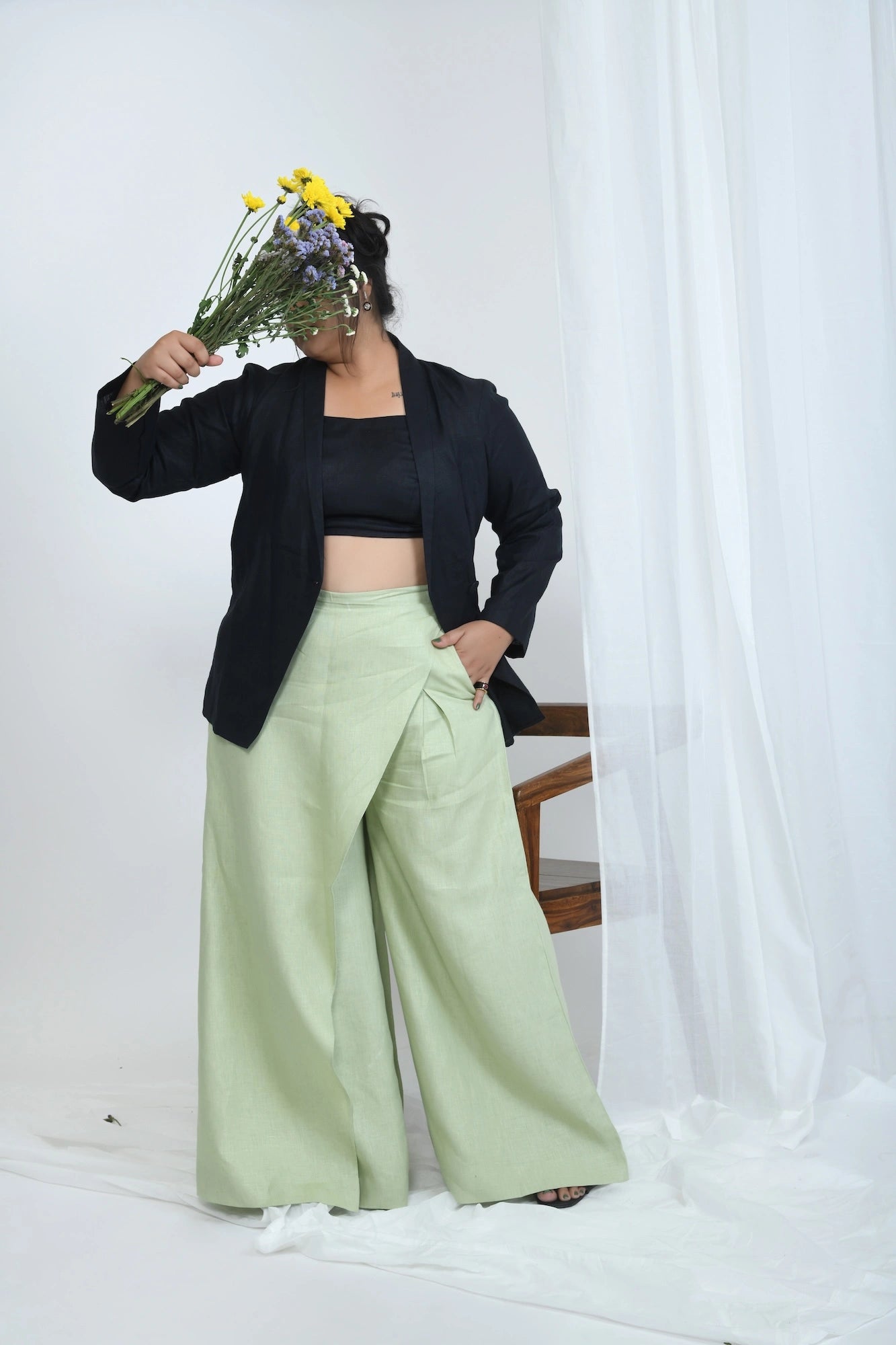 Black Crop Top | Hemp Fabric | Loungewear