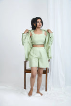 Load image into Gallery viewer, Pistachio Casual Hemp Shorts | Side-Tying String
