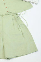 Load image into Gallery viewer, Pistachio Casual Hemp Shorts | Side-Tying String
