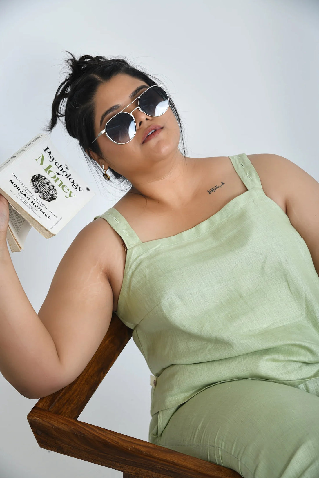 Breathable Hemp Top With Adjustable Sleeves In Pistachio