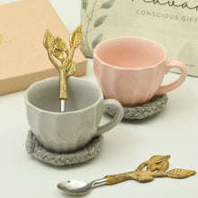 Load image into Gallery viewer, Tea for Two | Cups, coasters and brass spoons | Eco-friendly Gift Hamper
