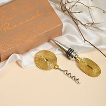 Load image into Gallery viewer, Wine and Cheese Gift Hamper | Brass Cheese Knives and Brass Wine Accessories | Luxury Handmade Gifting
