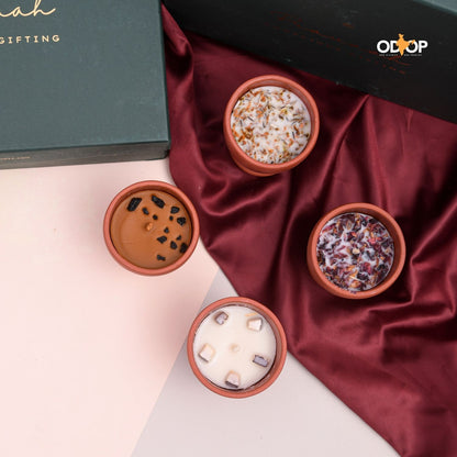 Symphony of Scents – Soy Wax Terracotta Candle Gift Hamper | Eco-Friendly Luxury
