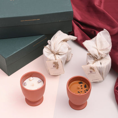 Symphony of Scents – Soy Wax Terracotta Candle Gift Hamper | Eco-Friendly Luxury