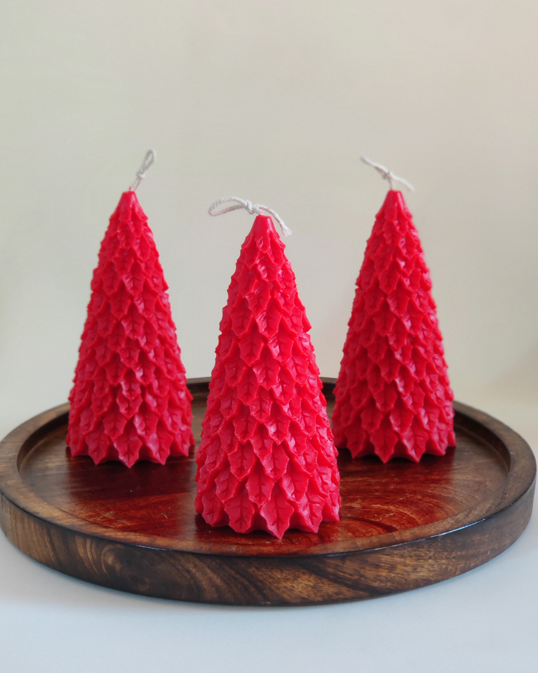 Unscented Soy Wax Christmas Tree Candle – Eco-Friendly Holiday Decor (3 Colours)