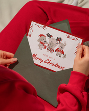 Load image into Gallery viewer, Christmas Note Cards l Limited Edition Custom Hemp Handmade Paper l Eco-Friendly Holiday Cards - Set of 10 without envelopes
