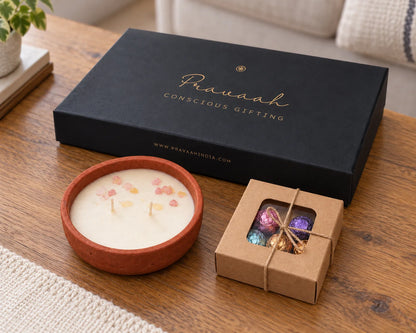 Utsav Gift Box | Soy Candle &amp; Handmade Chocolates Diwali Hamper