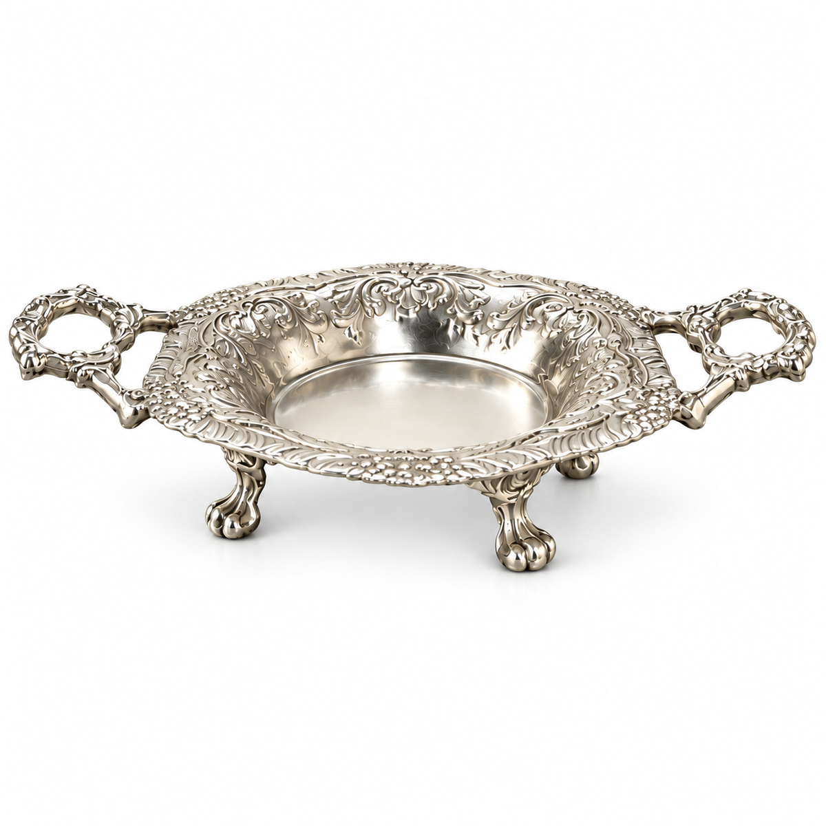 Alankaar Brass Trinket Tray | Flourish Multi-Use Tray Limited Edition | Silver Finish
