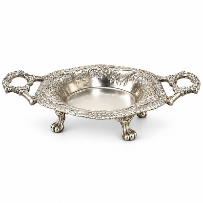 Alankaar Brass Trinket Tray | Flourish Multi-Use Tray Limited Edition | Silver Finish