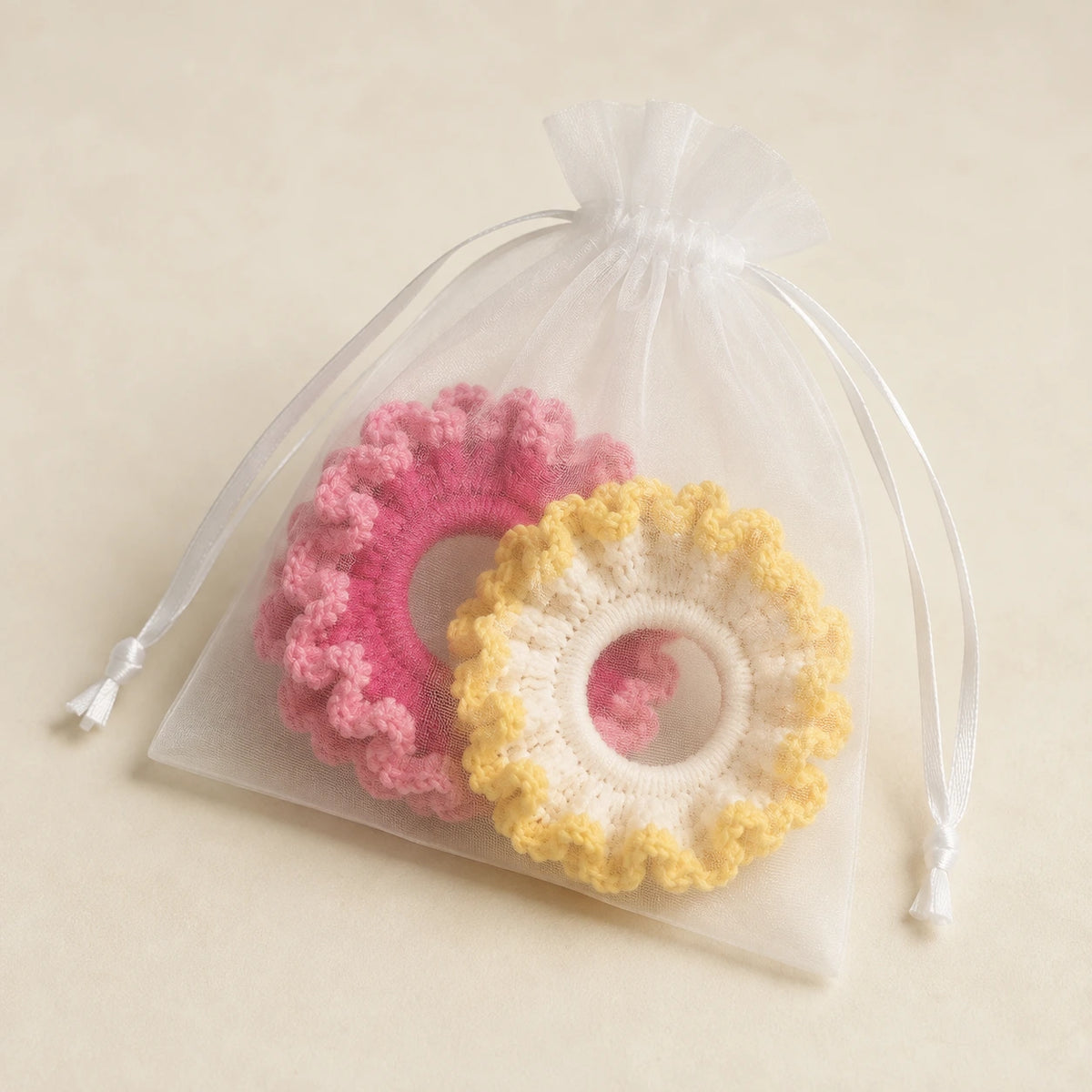 Crochet Hair Scrunchies | Set of 2