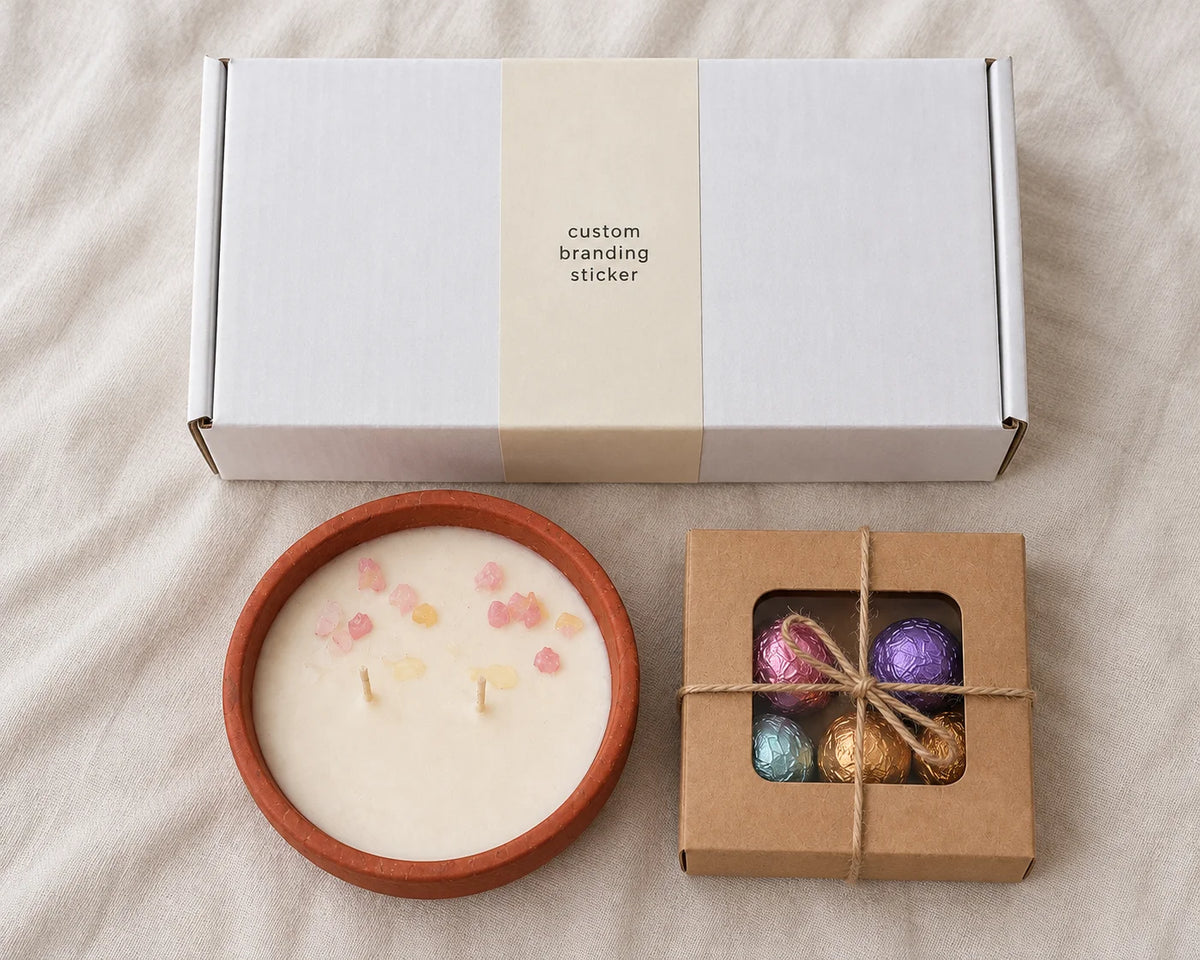 Utsav Gift Box | Soy Candle &amp; Handmade Chocolates Diwali Hamper