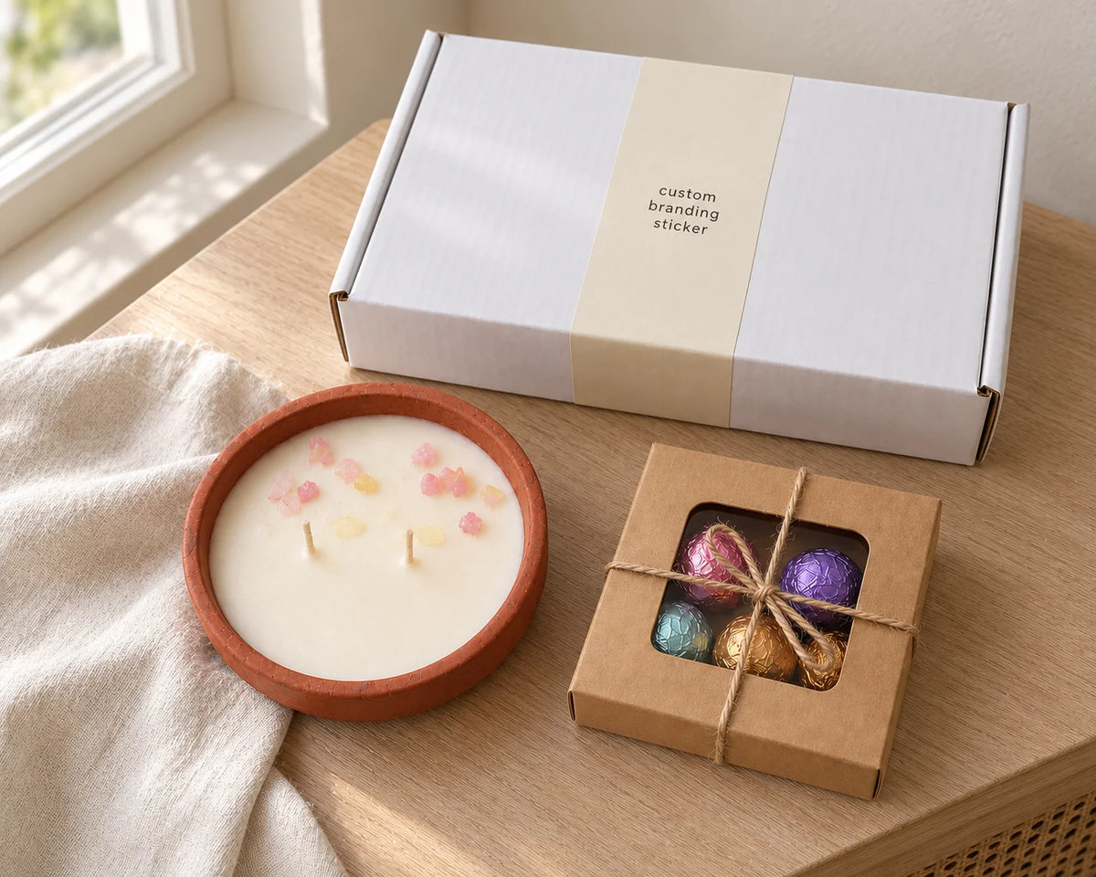 Utsav Gift Box | Soy Candle &amp; Handmade Chocolates Diwali Hamper