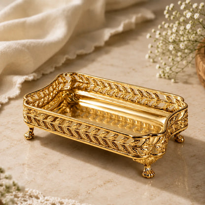 Aangan Brass Multi Use Tray | Nook Trinket Tray | Gold Finish