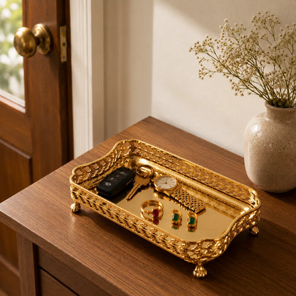 Aangan Brass Multi Use Tray | Nook Trinket Tray | Gold Finish