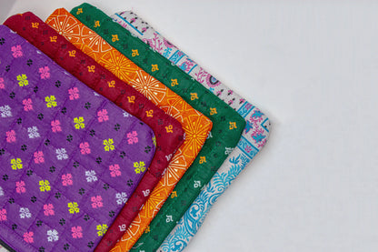 Quilted Cotton Laptop Sleeve with Zip Pocket, 13 &amp; 15 Inch | Punh Pravaah