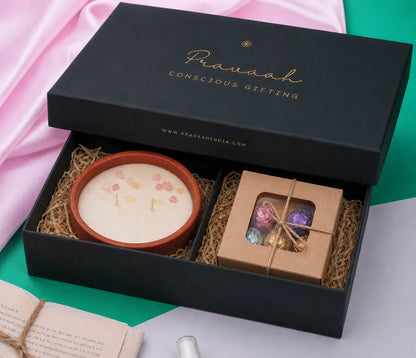 Utsav Gift Box | Soy Candle &amp; Handmade Chocolates Diwali Hamper
