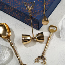 Load image into Gallery viewer, Saarang Bar Set | Lead-free Brass | Set of 4 | Gold
