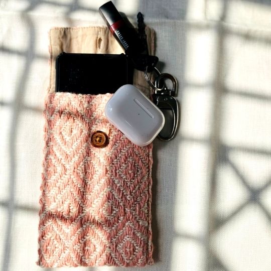 Kys - Multipurpose Handwoven Pouch | Hemp Cotton Blend | Pink | Purple