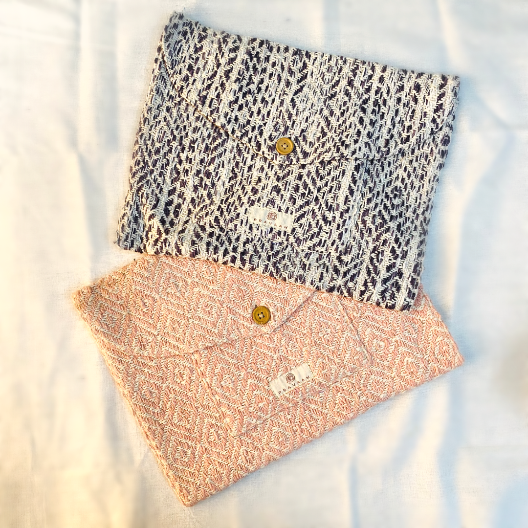 Kys Laptop Sleeve | Pink and Purple | Hemp Cotton Blend | Washable | Fits 11”-13” screen laptops