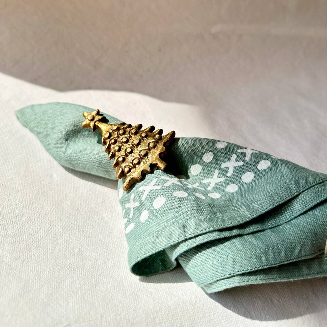 Sanobar Napkin Rings | Christmas Theme | Brass Table Decor | Handcrafted in Small Batches
