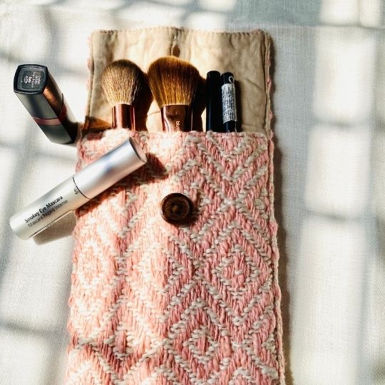 Kys - Multipurpose Handwoven Pouch | Hemp Cotton Blend | Pink | Purple