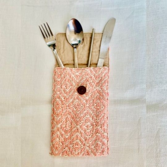 Kys - Multipurpose Handwoven Pouch | Hemp Cotton Blend | Pink | Purple