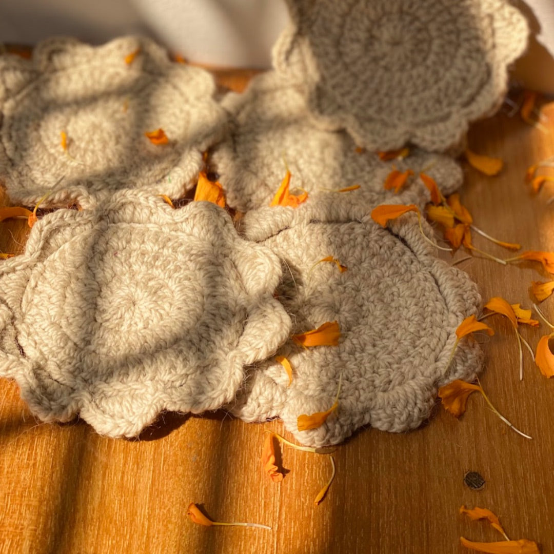 Crocheted Coasters ~ Pure Himalayan Wool