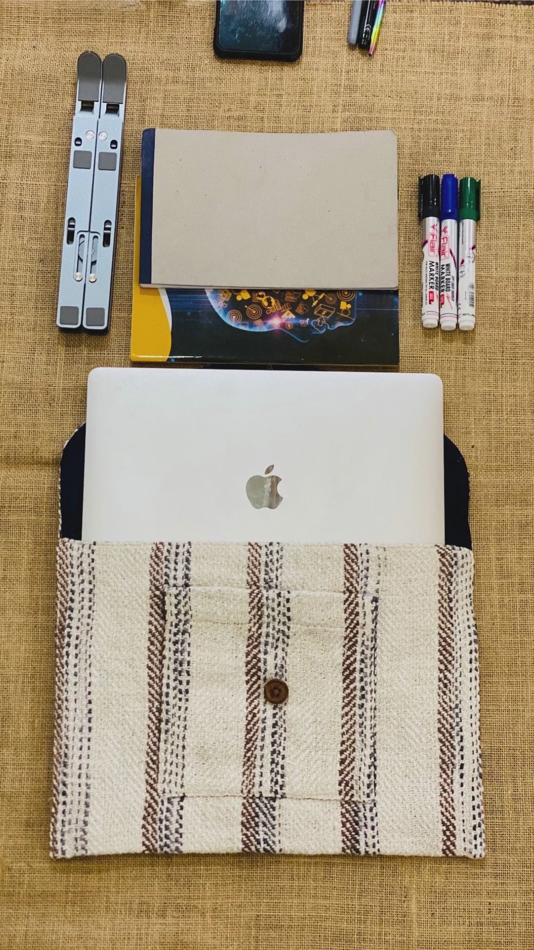 Kese Laptop Sleeve | Hemp Cotton Blend | Washable | Fits 11”-15” screen laptops